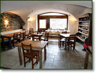 Sala da pranzo dell’agriturismo